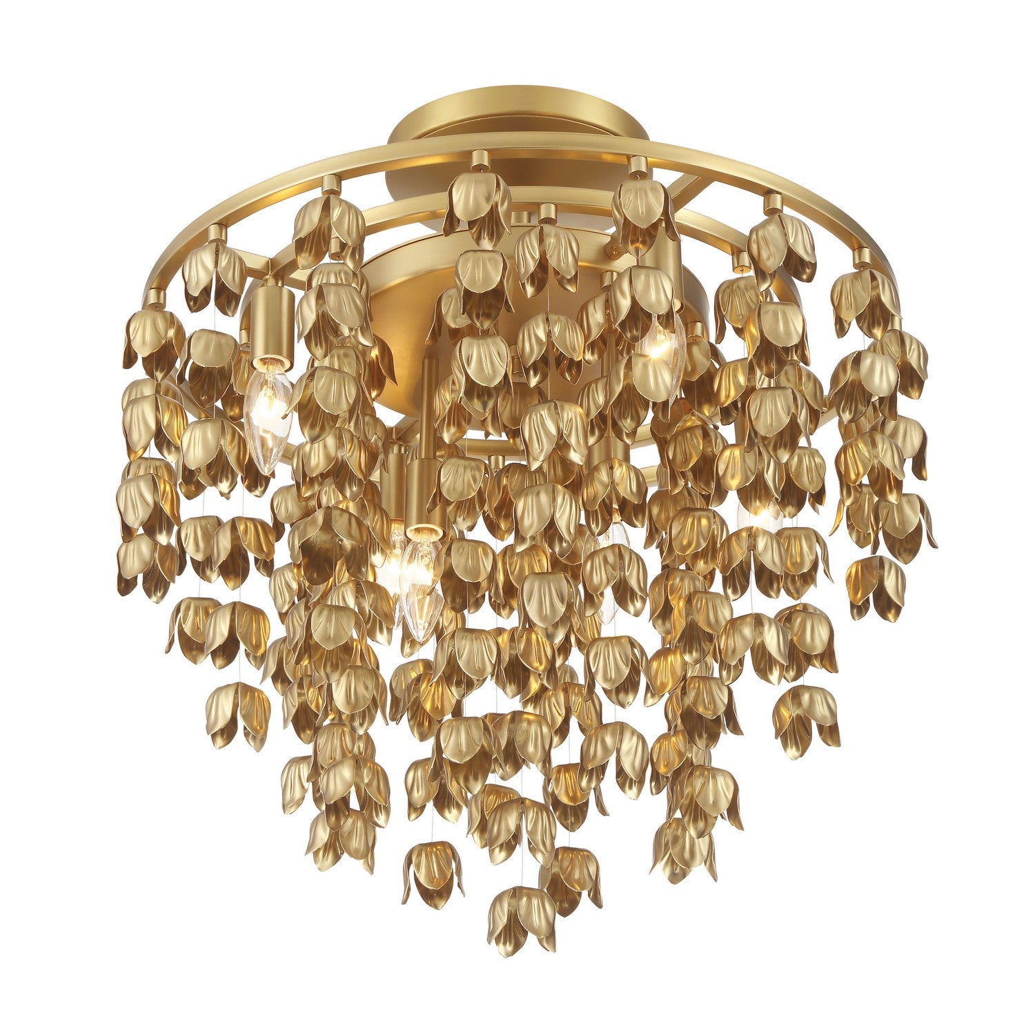 Product photo of the Ashgrove Six Light Semi Flush Mount in Legacy Brass ( SKU# 3965-732 )