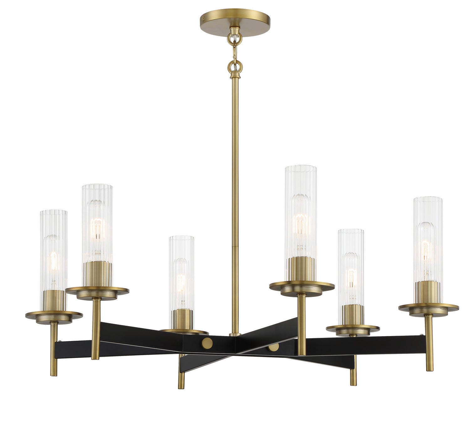 Product photo of the Baldwin Park Six Light Chandelier in Coal And Soft Brass ( SKU# 2546-726 )