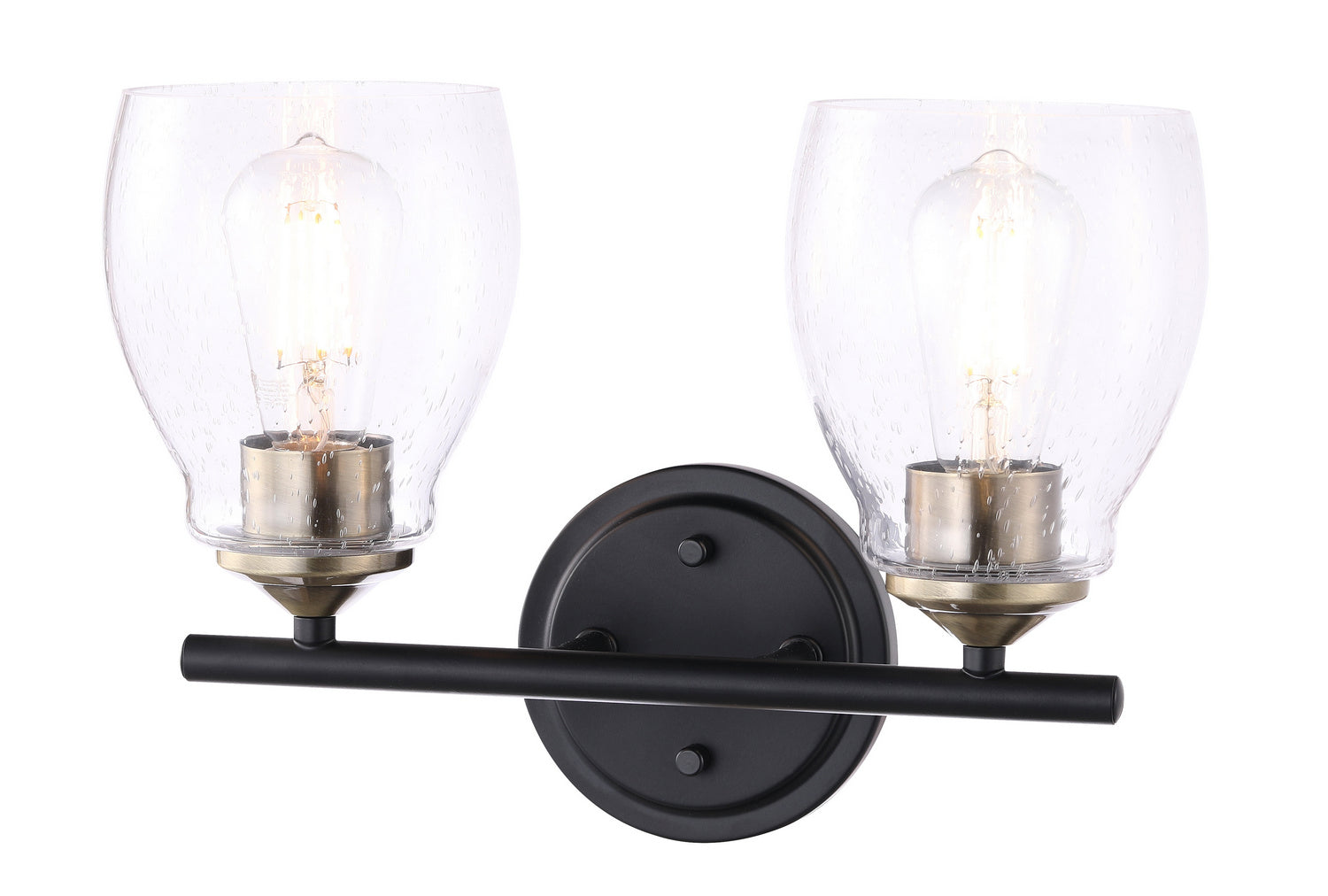 Product photo of the Winsley Two Light Wall Sconce in Coal w/Stained Brass ( SKU# 2432-878 )