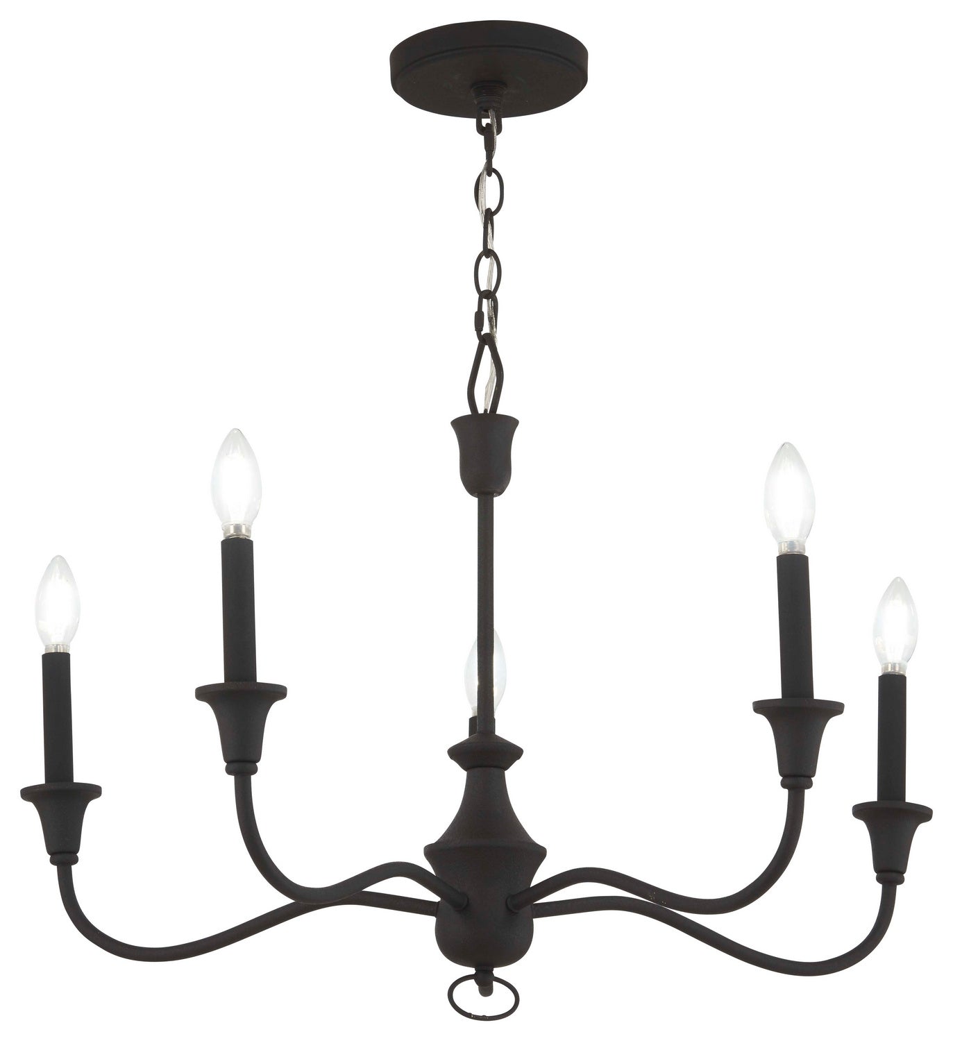 Product photo of the Halifax County Five Light Chandelier in Textured Black ( SKU# 6255-076 )