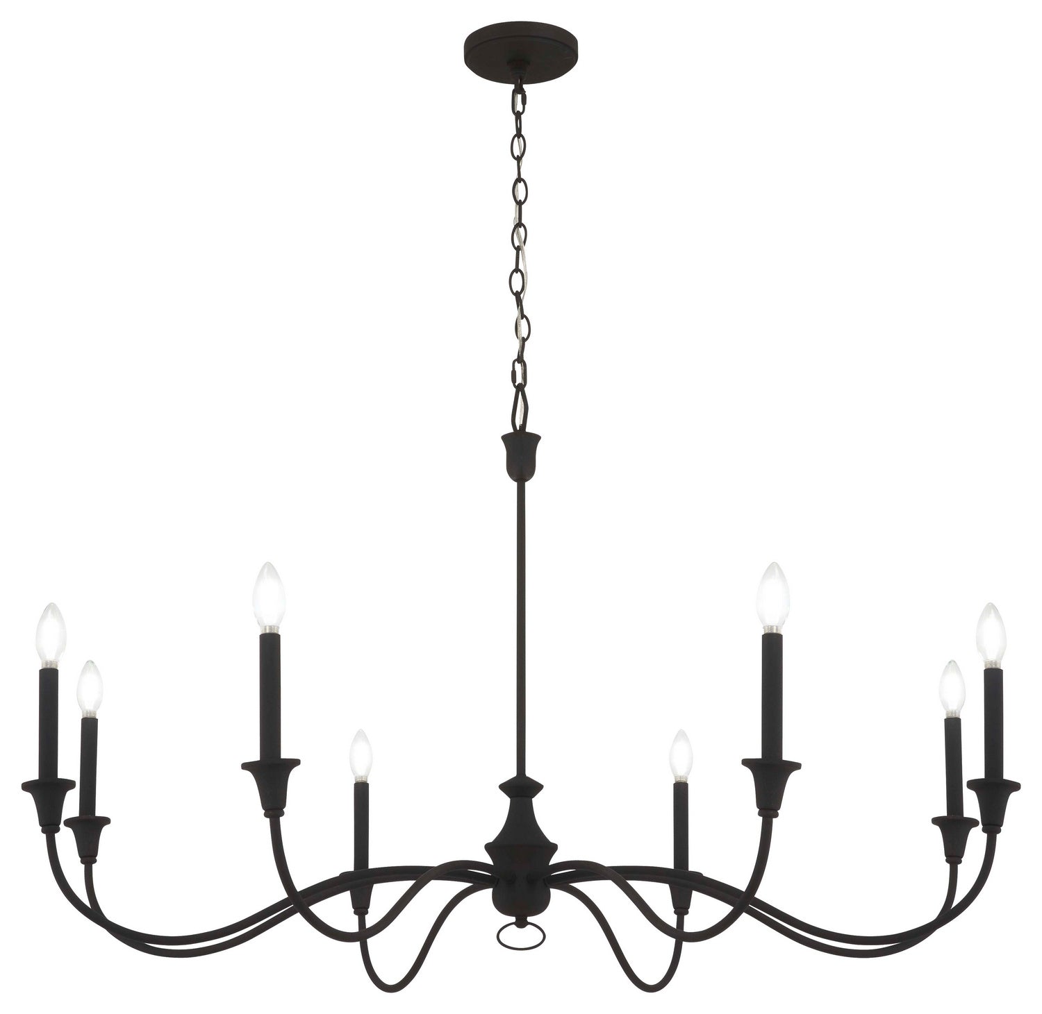 Product photo of the Halifax County Eight Light Chandelier in Textured Black ( SKU# 6258-076 )