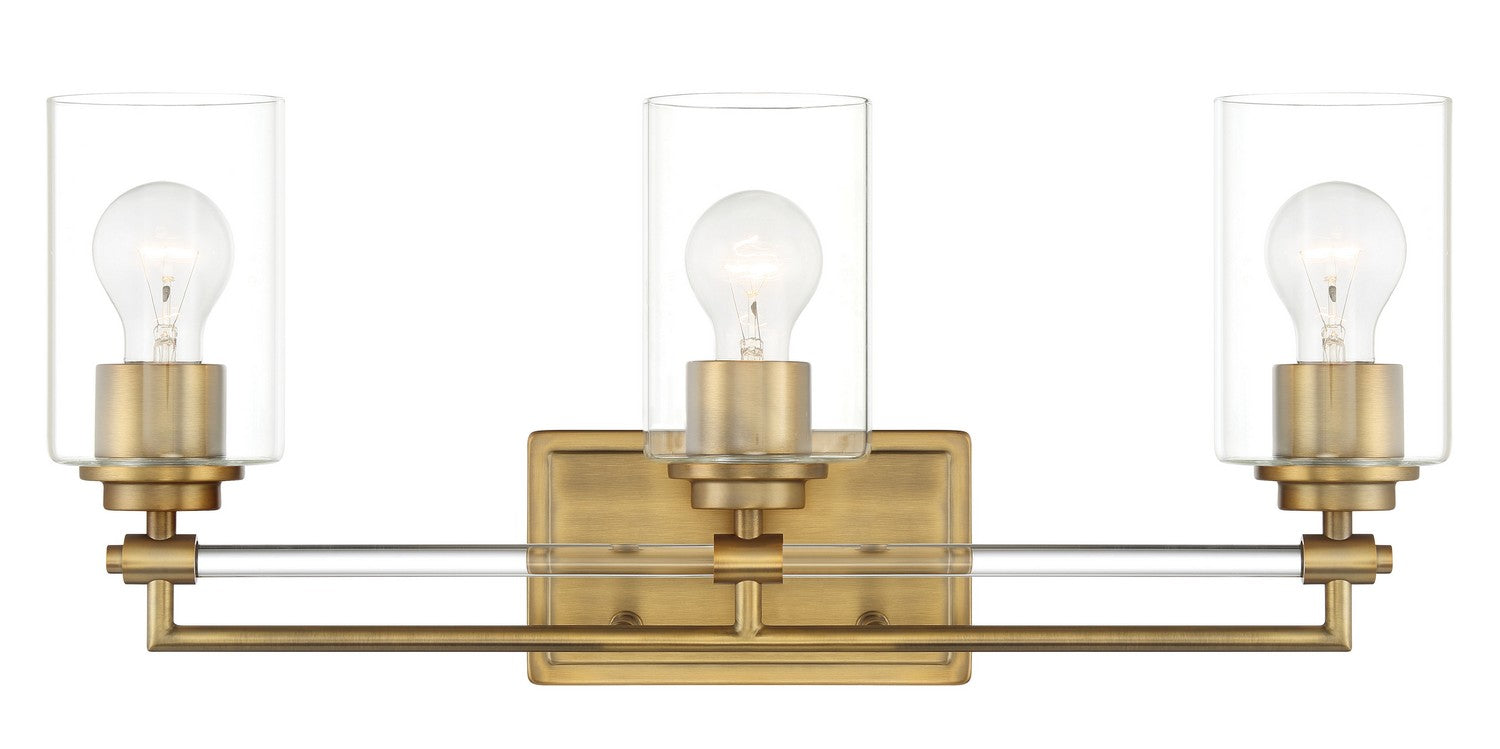 Product photo of the Binsly Three Light Bath Vanity in Aged Brass ( SKU# 2643-575 )