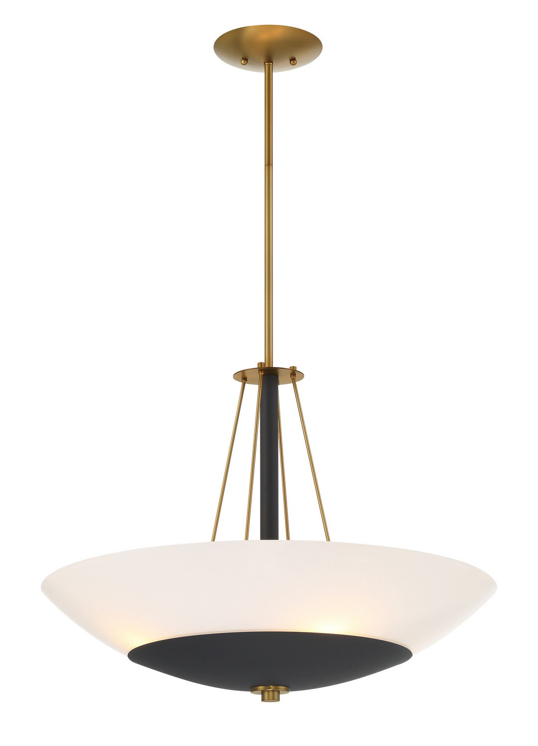 Product photo of the Bax Four Light Pendant in Sand Coal and Soft Brass ( SKU# 1704-781 )