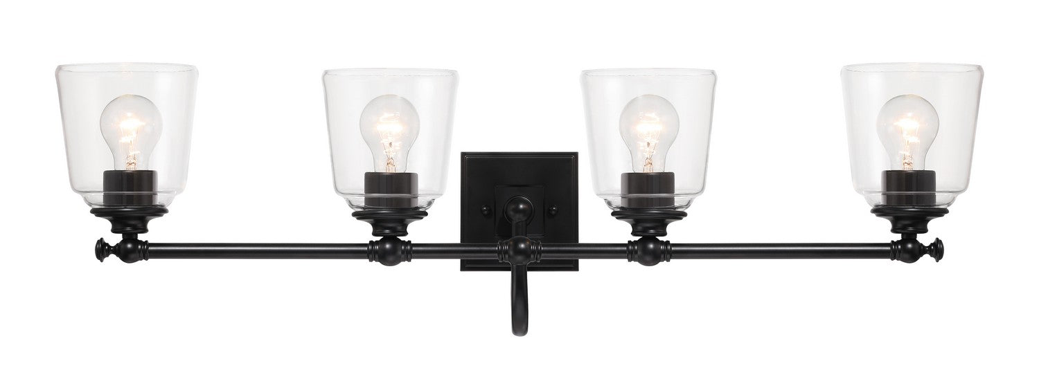 Product photo of the Antonia Four Light Bath Vanity in Coal Black ( SKU# 4004-66A )