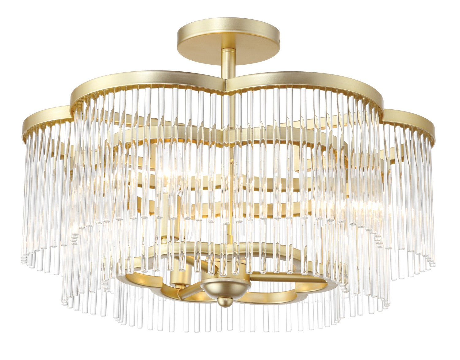 Product photo of the Azura Three Light Semi-Flush in Heirloom Brass ( SKU# 5454-856 )