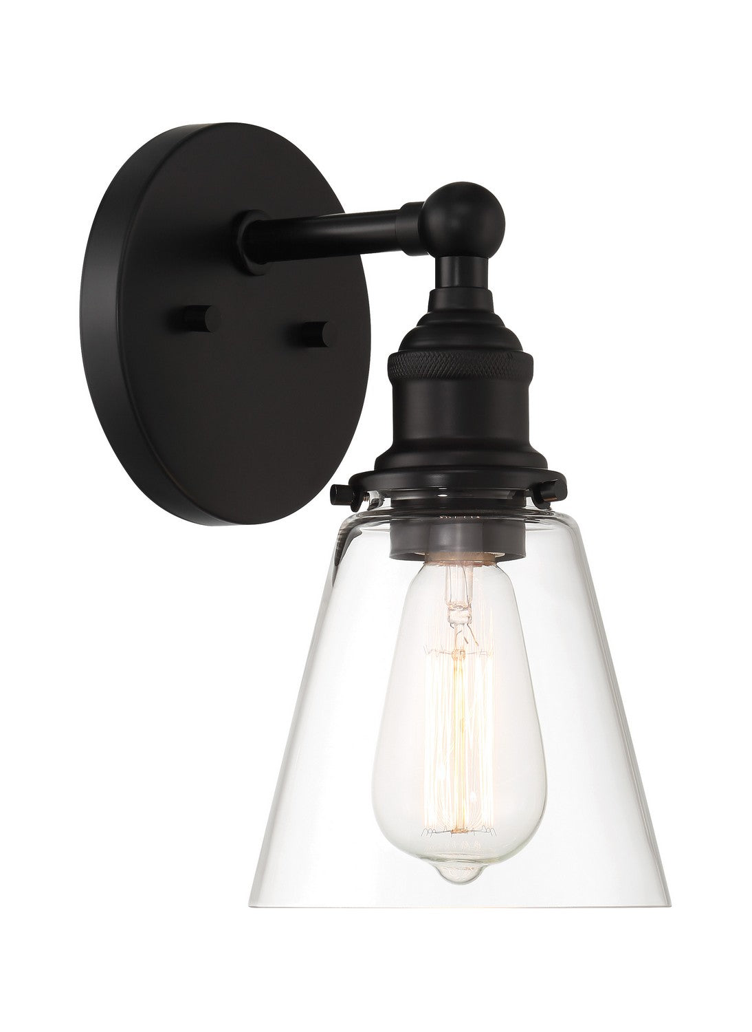 Product photo of the Barwell One Light Wall Sconce in Coal Black ( SKU# 5681-66A )