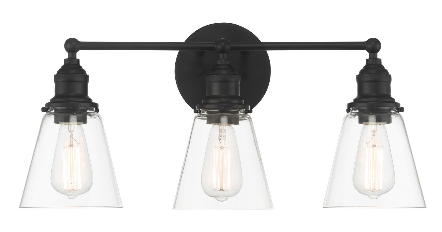 Product photo of the Barwell Three Light Bath Vanity in Coal Black ( SKU# 5683-66A )