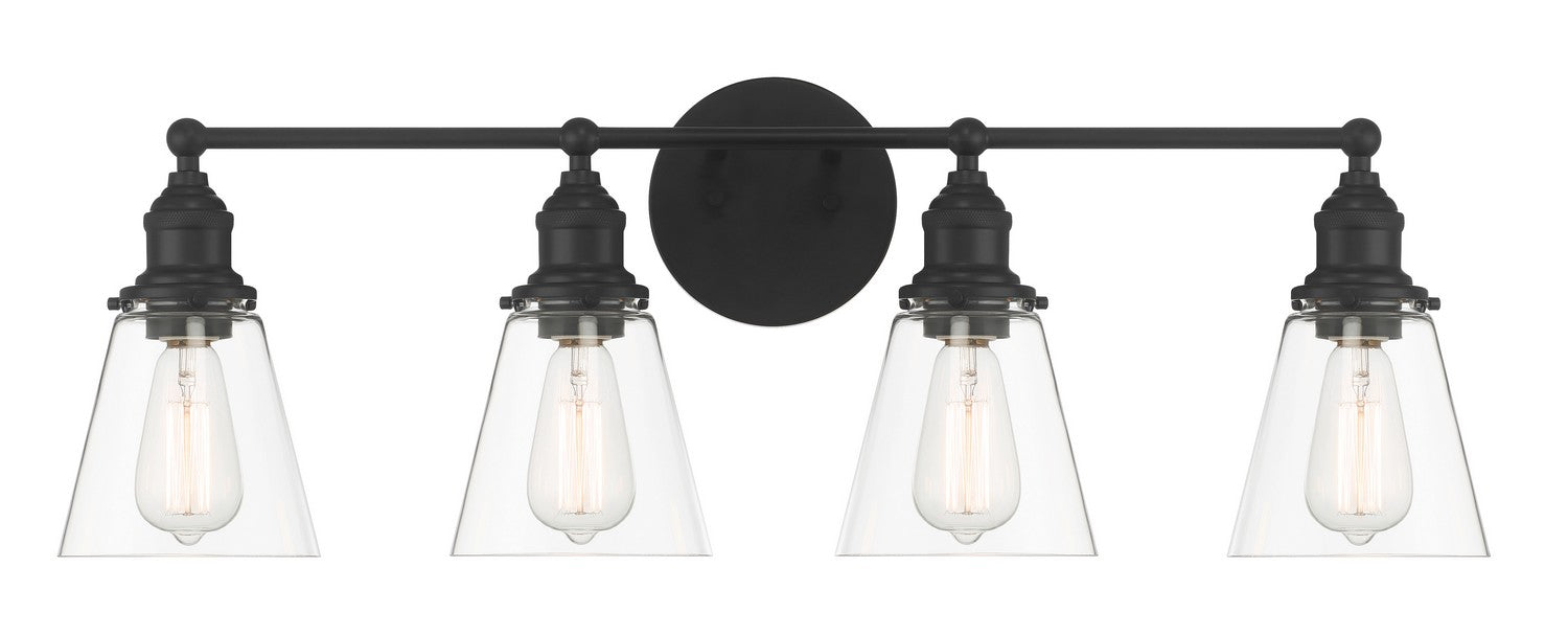 Product photo of the Barwell Four Light Bath Vanity in Coal Black ( SKU# 5684-66A )