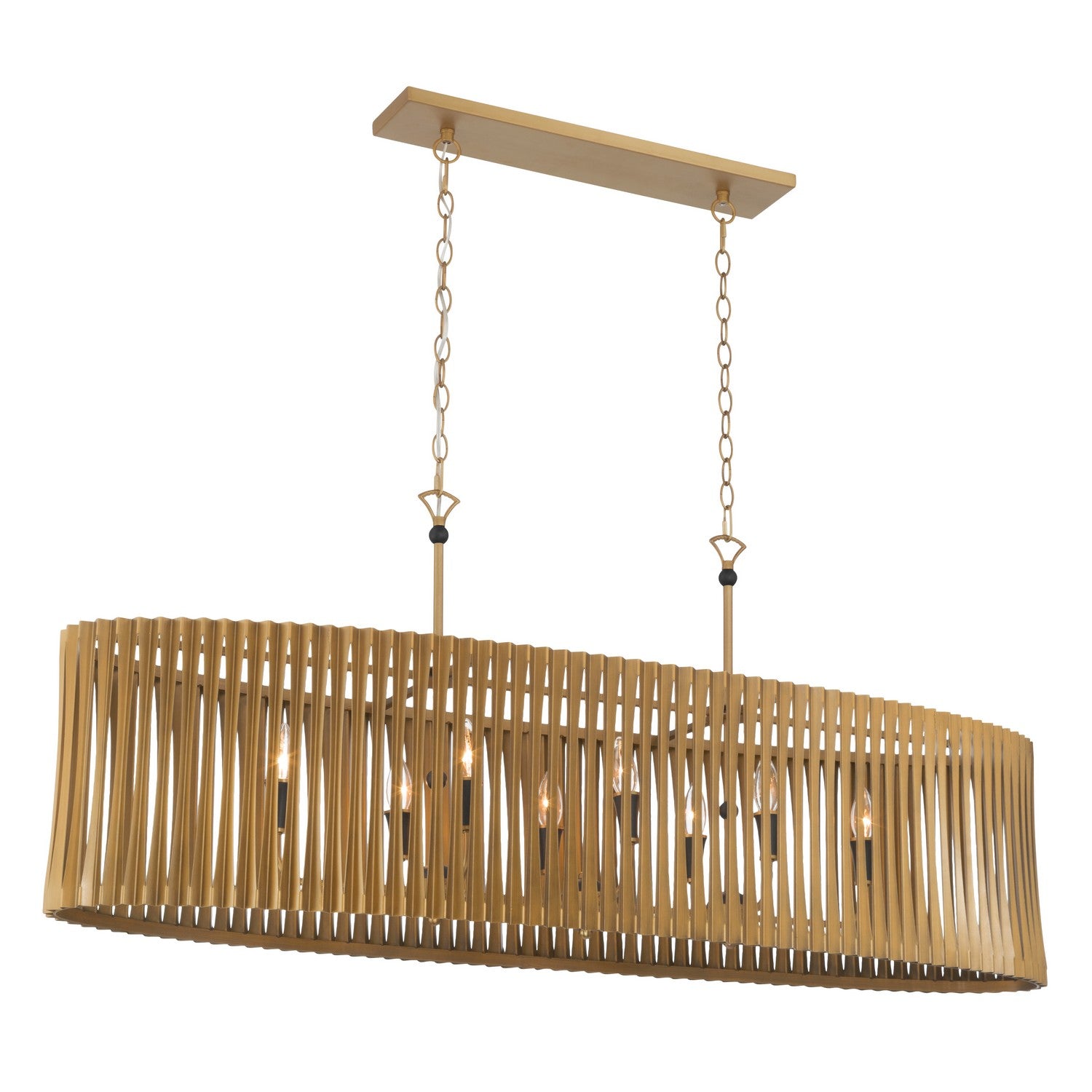 Product photo of the Aven Eight Light Linear Chandelier in Sand Coal Black ( SKU# 16027-877 )