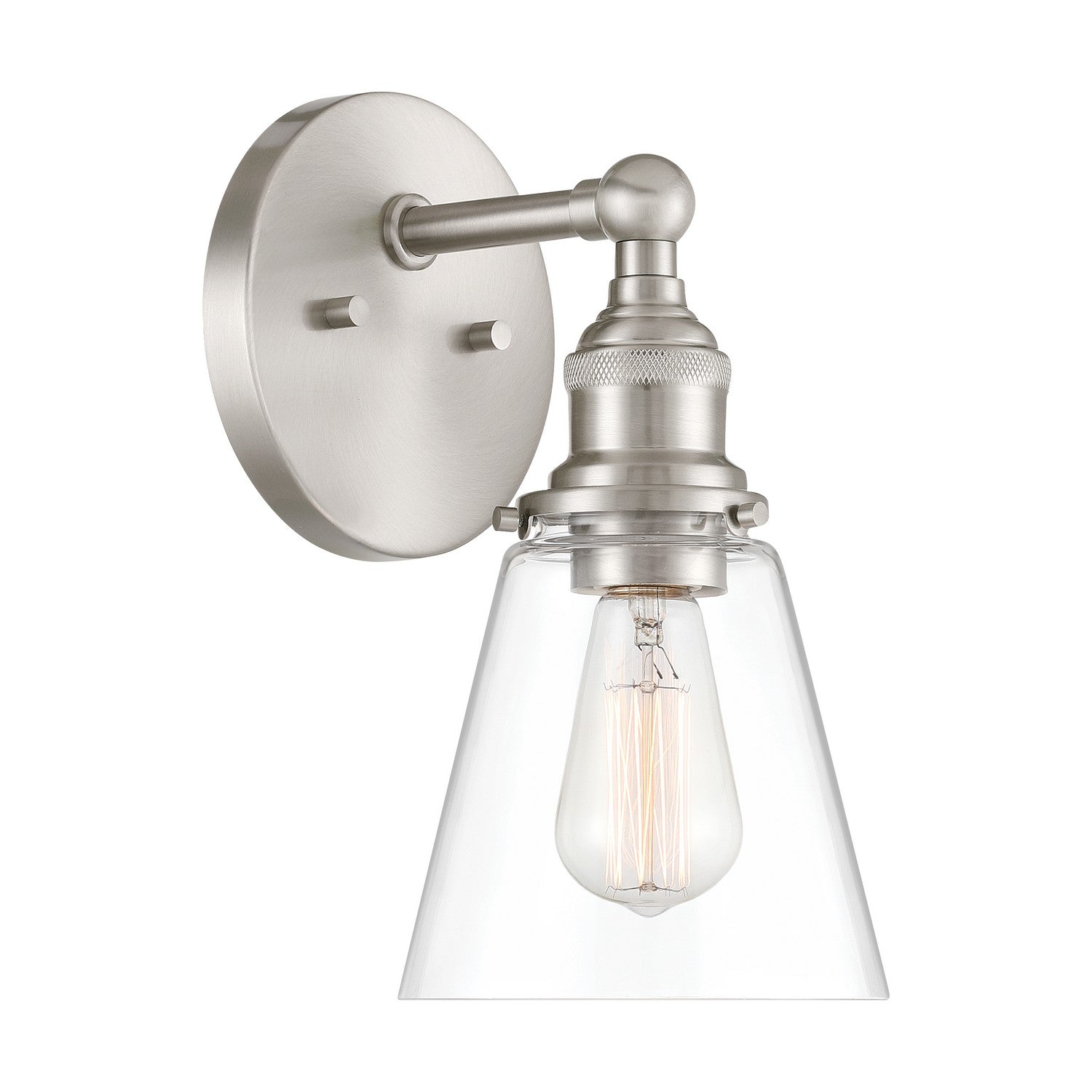 Product photo of the Barwell One Light Bath Sconce in Brushed Nickel ( SKU# 5681-84 )