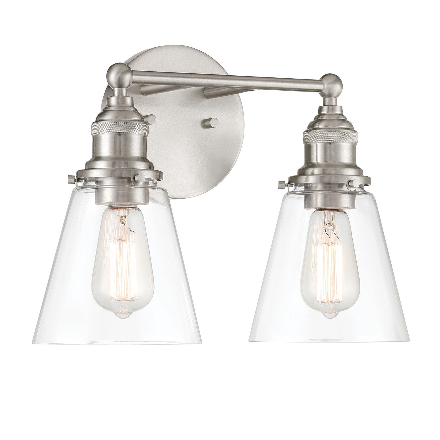 Product photo of the Barwell Two Light Vanity in Brushed Nickel ( SKU# 5682-84 )