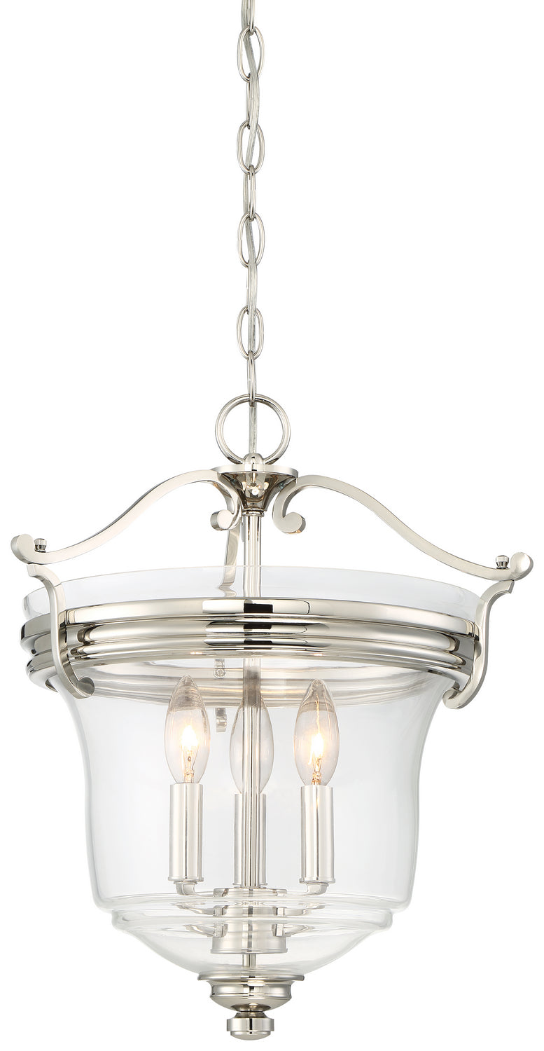 Product photo of the Audrey's Point Three Light Pendant (Convertible To Semi Flush) in Polished Nickel ( SKU# 3297-613 )