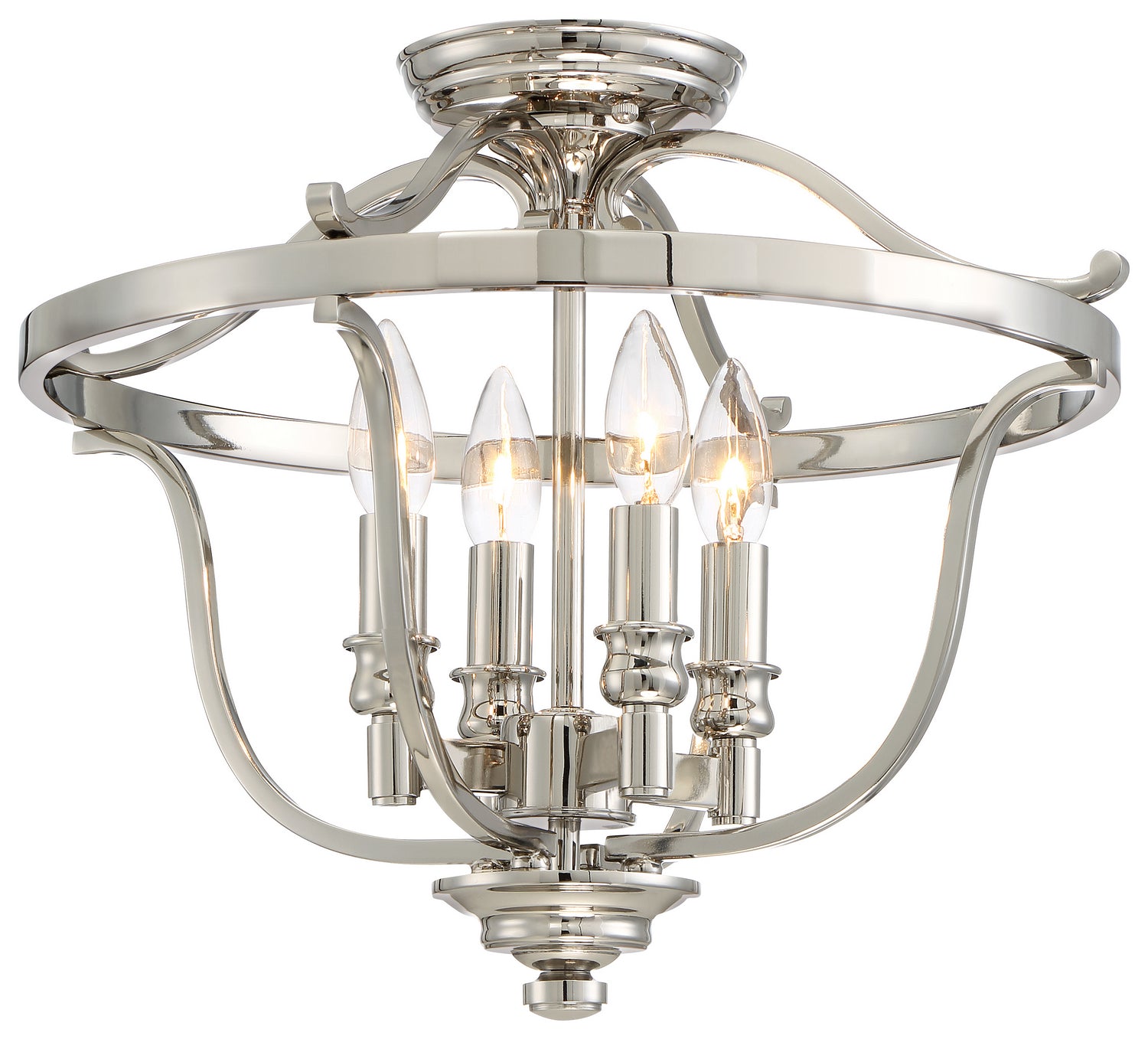 Product photo of the Audrey's Point Four Light Semi Flush Mount in Polished Nickel ( SKU# 3296-613 )