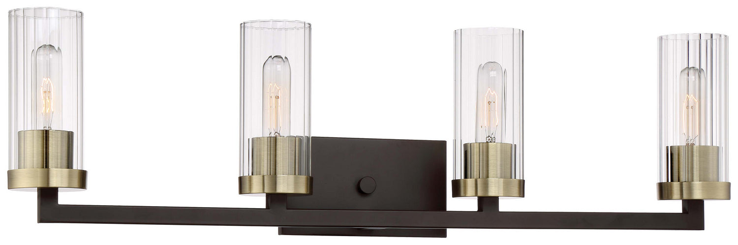 Product photo of the Ainsley Court Four Light Bath in Aged Kinston Bronze w/Brushed Brass Highlights ( SKU# 3044-560 )