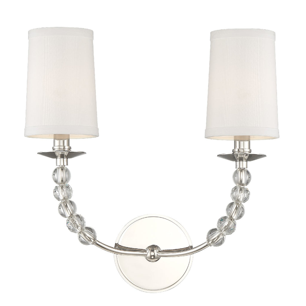 Buy the Mirage Two Light Wall Mount in Polished Nickel by Crystorama ( SKU# 8012-PN )