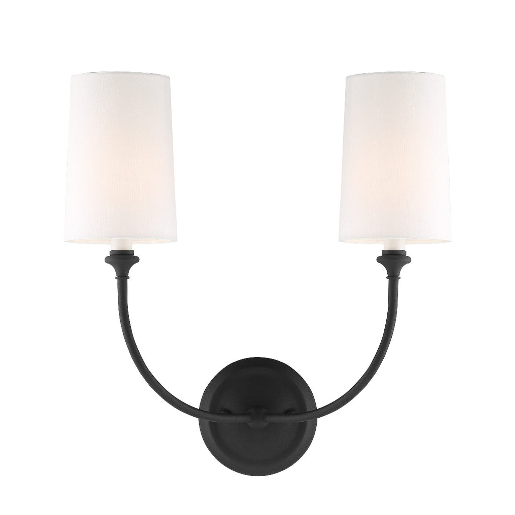 Buy the Sylvan Two Light Wall Mount in Black Forged by Crystorama ( SKU# 2242-BF )
