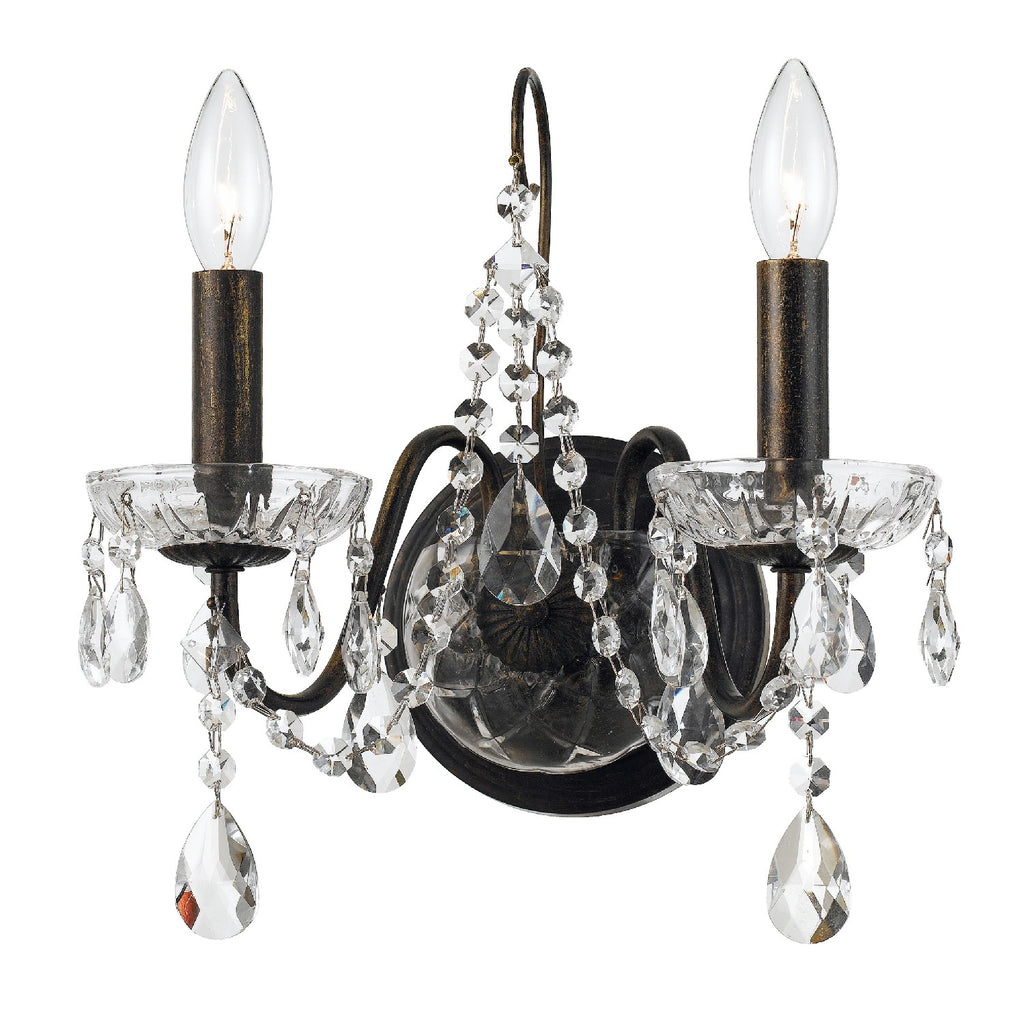 Buy the Butler Two Light Wall Mount in English Bronze by Crystorama ( SKU# 3022-EB-CL-MWP )