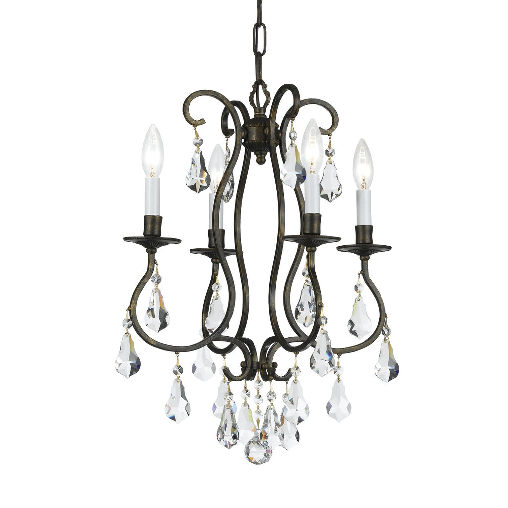 Buy the Ashton Four Light Mini Chandelier in English Bronze by Crystorama ( SKU# 5014-EB-CL-S )