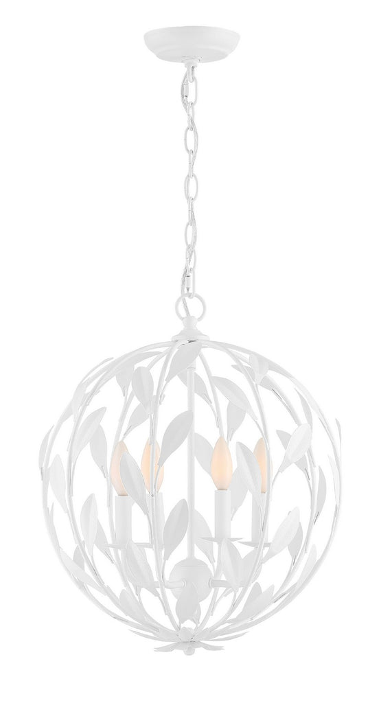 Buy the Broche Four Light Chandelier in Matte White by Crystorama ( SKU# 504-MT )