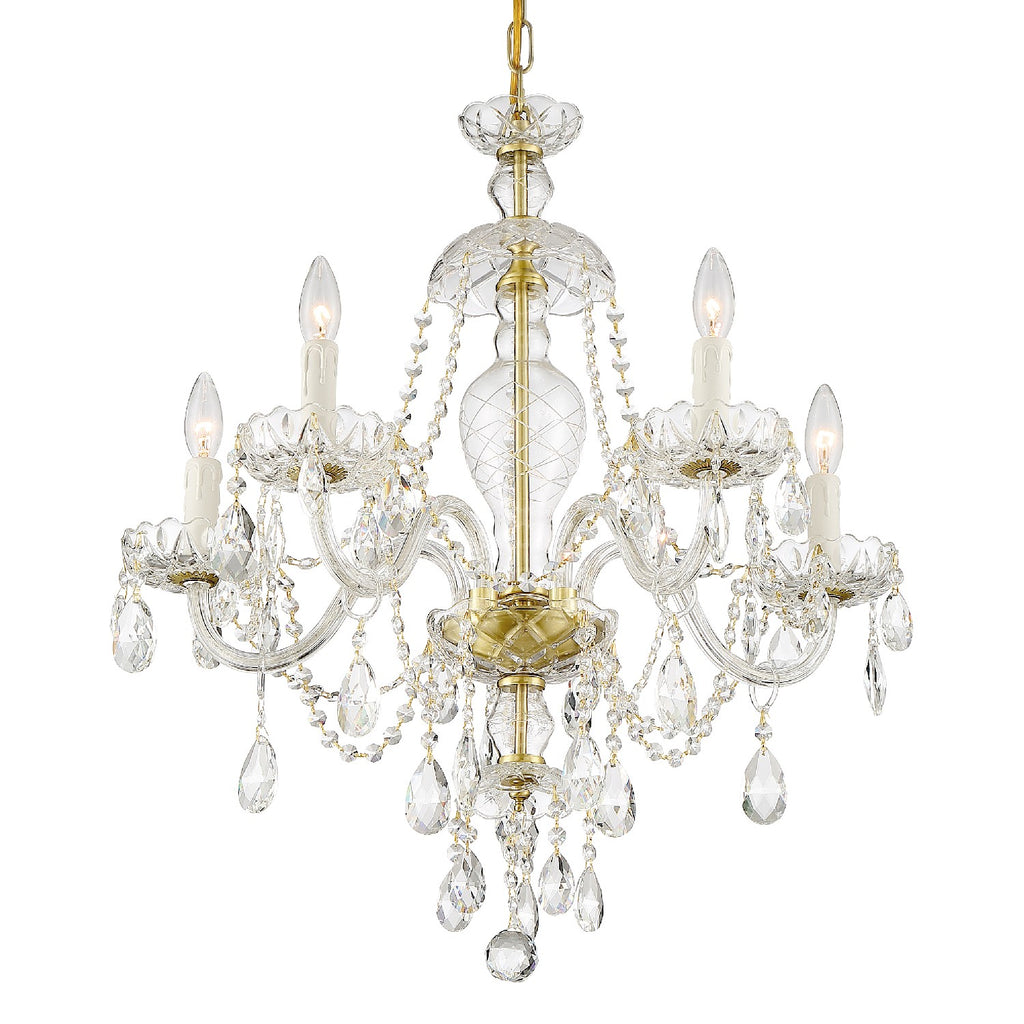 Buy the Candace Five Light Chandelier in Polished Brass by Crystorama ( SKU# CAN-A1305-PB-CL-S )