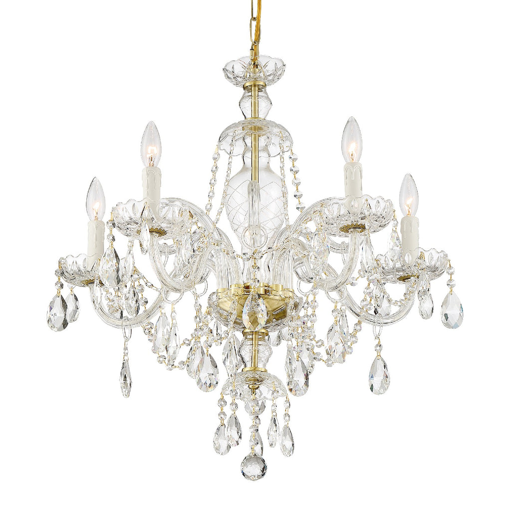 Buy the Candace Five Light Chandelier in Polished Brass by Crystorama ( SKU# CAN-A1306-PB-CL-MWP )