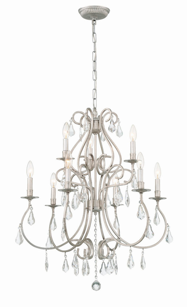 Buy the Ashton Nine Light Chandelier in Olde Silver by Crystorama ( SKU# 5019-OS-CL-S )