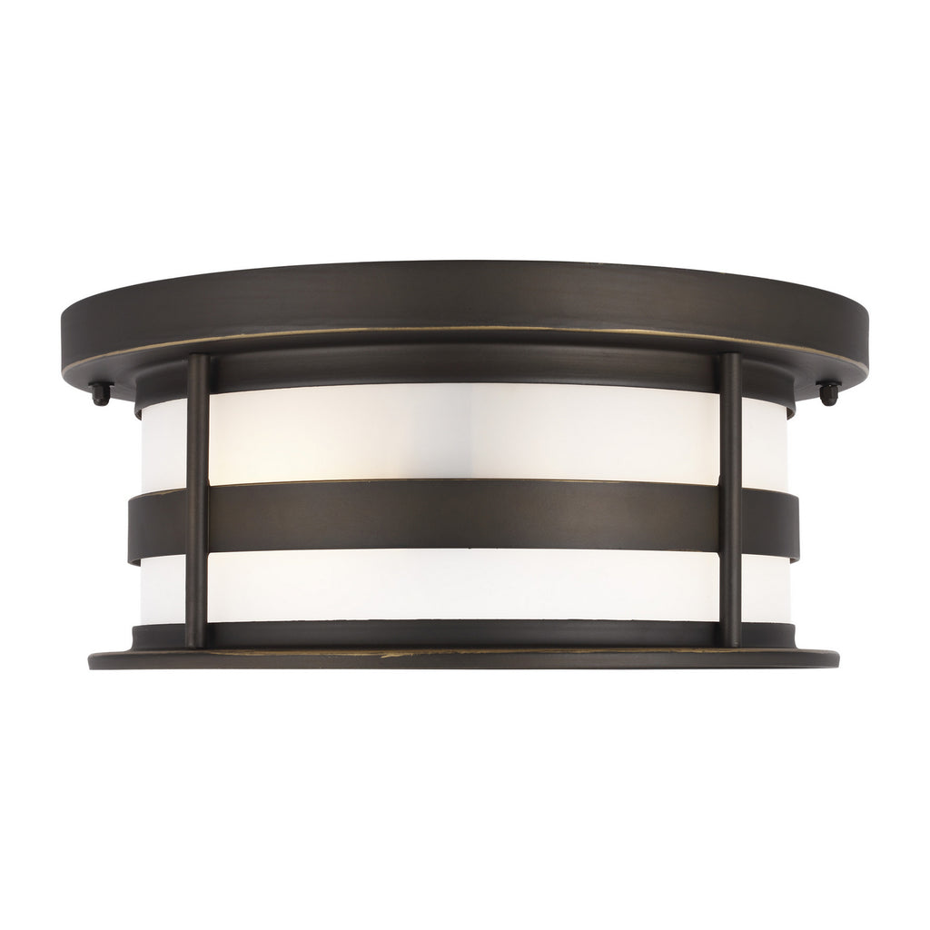 Buy the Wilburn Two Light Outdoor Flush Mount in Antique Bronze by Generation Lighting. ( SKU# 7890902-71 )