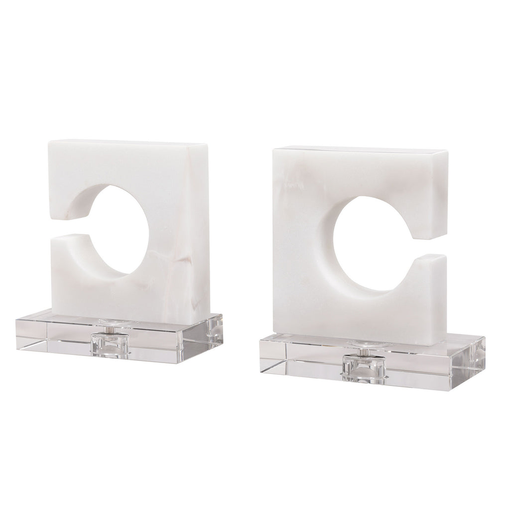 Clarin Bookends, S/2 in Clean, White And Gray by Uttermost ( SKU# 17864 )