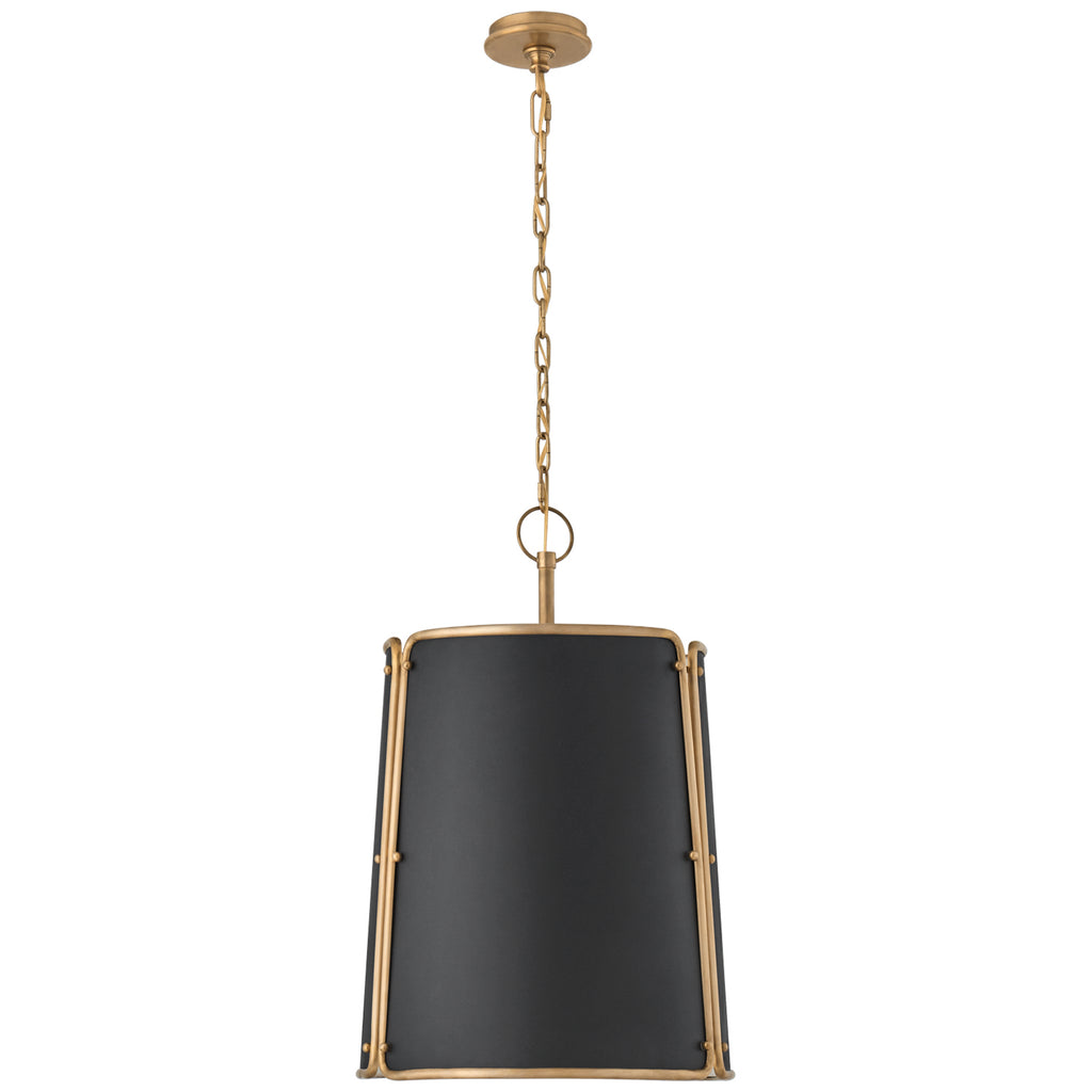 Buy the Hastings Three Light Pendant in Hand-Rubbed Antique Brass by Visual Comfort Signature ( SKU# S 5647HAB-BLK )