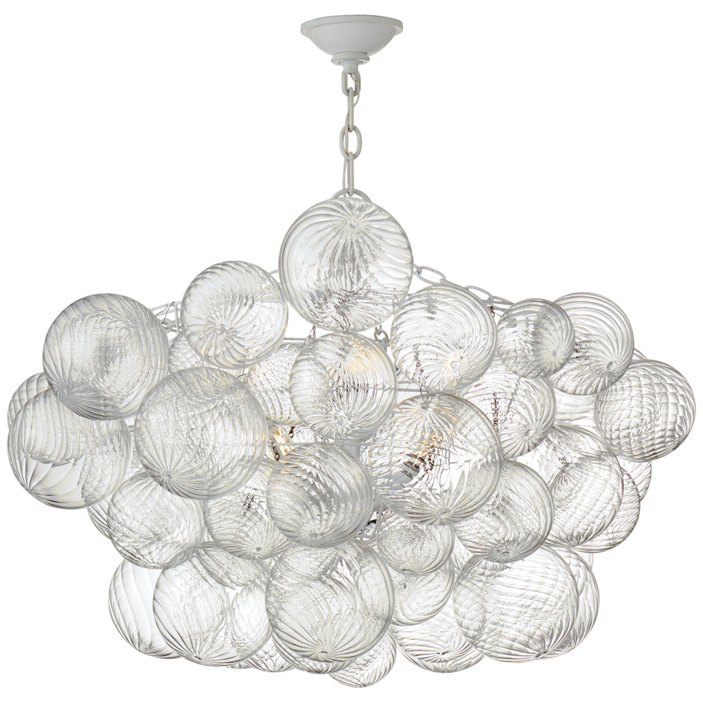 Buy the Talia Eight Light Chandelier in Plaster White And Clear Swirled Glass by Visual Comfort Signature ( SKU# JN 5112PW/CG )