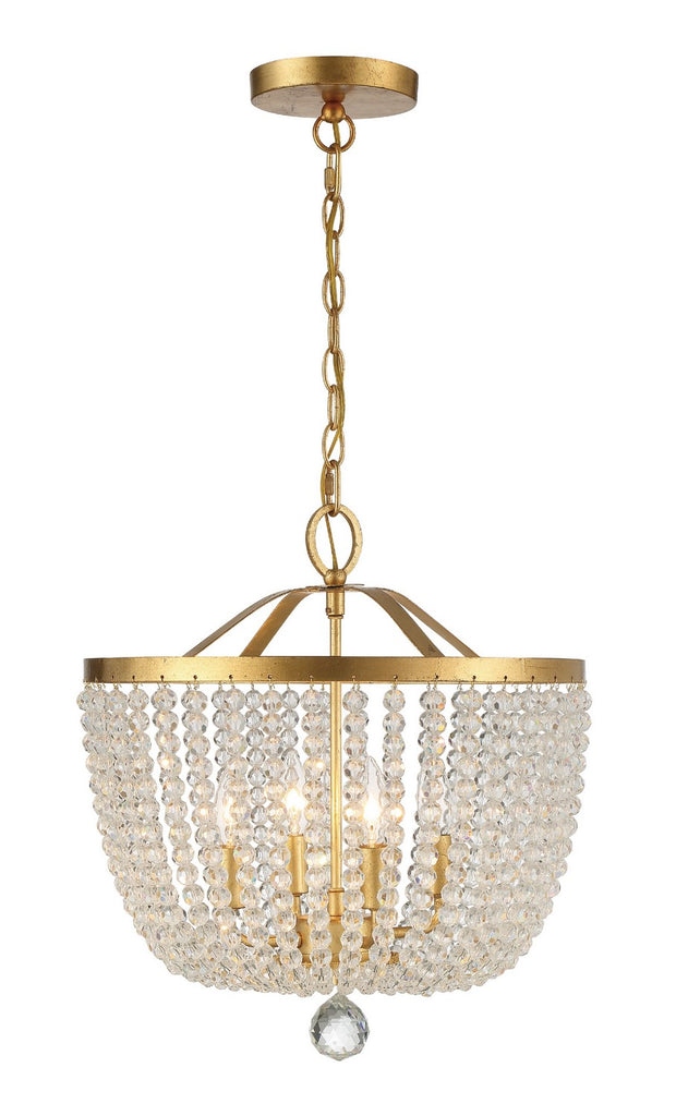 Buy the Rylee Four Light Chandelier in Antique Gold by Crystorama ( SKU# 604-GA )