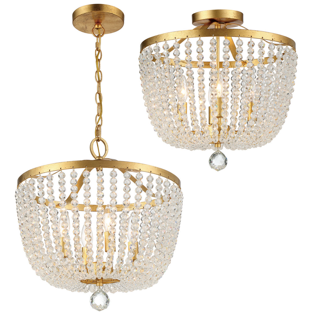 Buy the Rylee Four Light Ceiling Mount in Antique Gold by Crystorama ( SKU# 604-GA_CEILING )