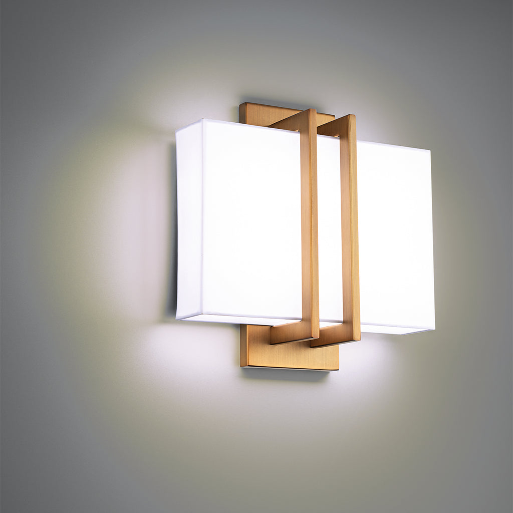 Buy the Downton LED Wall Sconce in Aged Brass by Modern Forms ( SKU# WS-26111-27-AB )