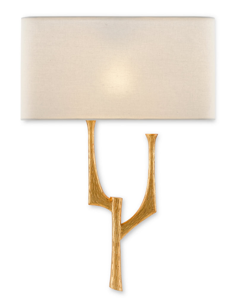 Buy the Bodnant One Light Wall Sconce in Antique Gold Leaf by Currey and Company ( SKU# 5000-0183 )