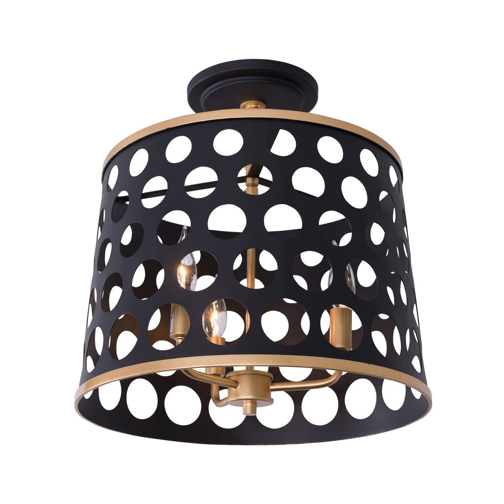 Bailey Three Light Pendant in Matte Black/French Gold by Varaluz ( SKU# 346S03MBFG )