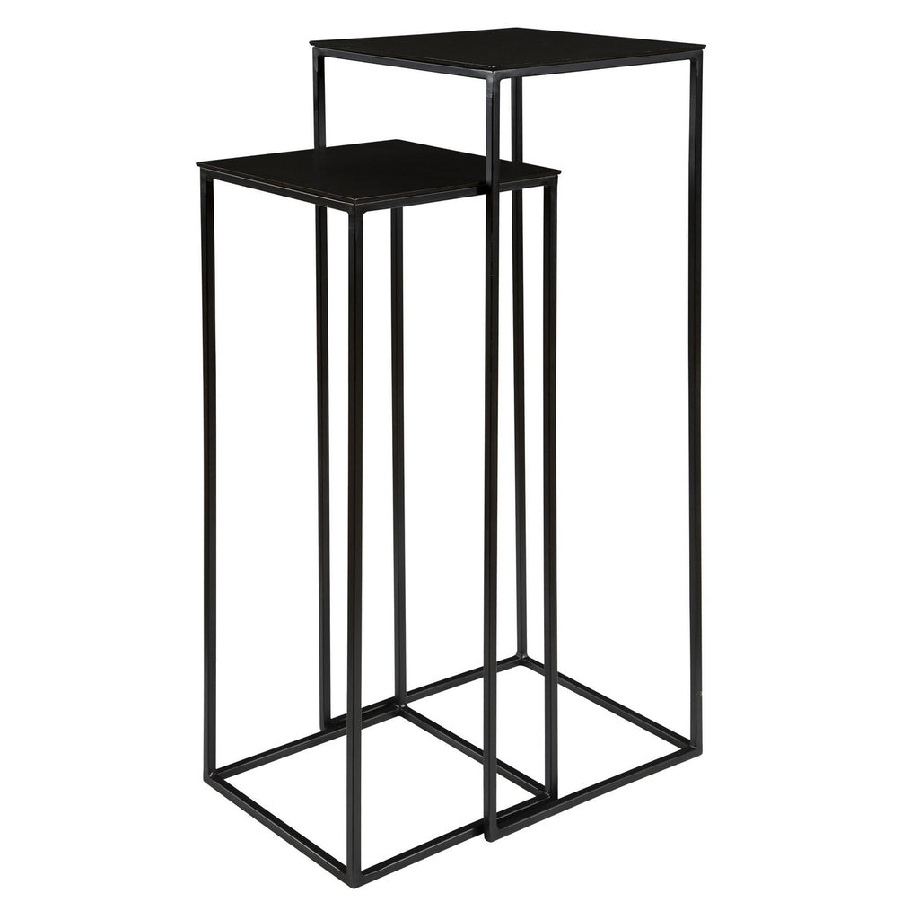 Coreene Nesting Pedestal Tables, S/2 in Aged Black Iron by Uttermost ( SKU# 25121 )
