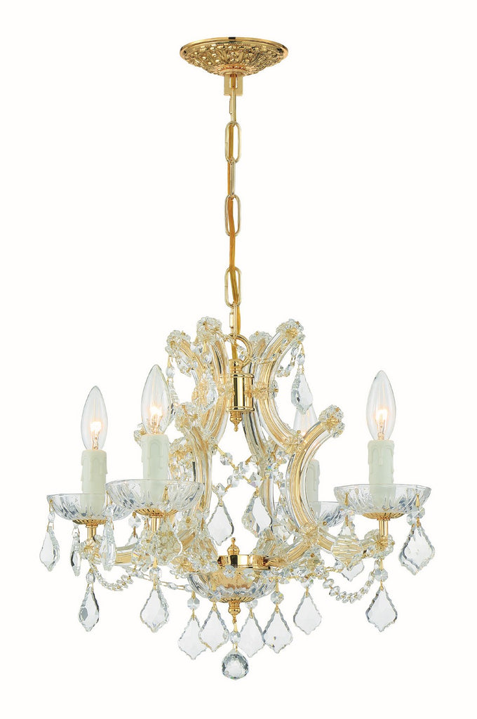 Buy the Maria Theresa Four Light Mini Chandelier in Gold by Crystorama ( SKU# 4474-GD-CL-I )