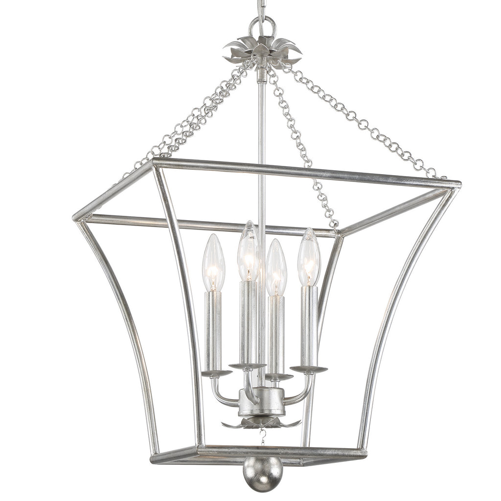 Buy the Broche Four Light Lantern in Antique Silver by Crystorama ( SKU# 516-SA )