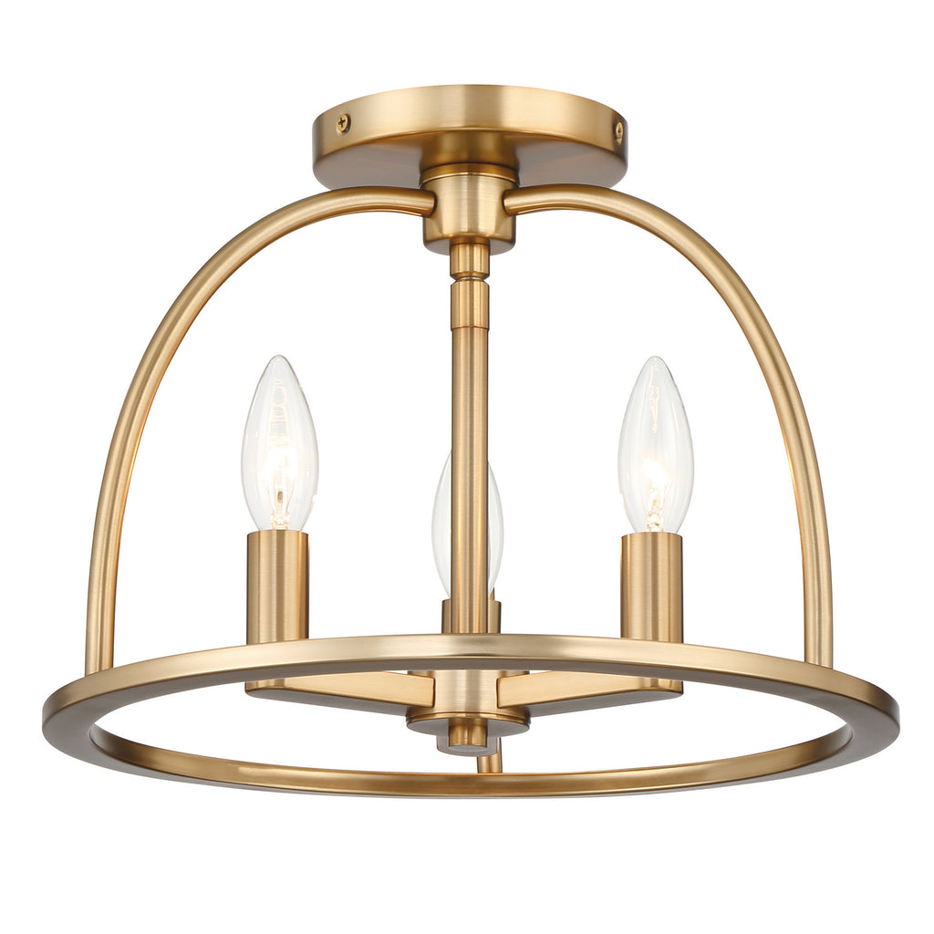 Buy the Abbott Three Light Ceiling Mount in Vibrant Gold by Crystorama ( SKU# ABB-3003-VG_CEILING )