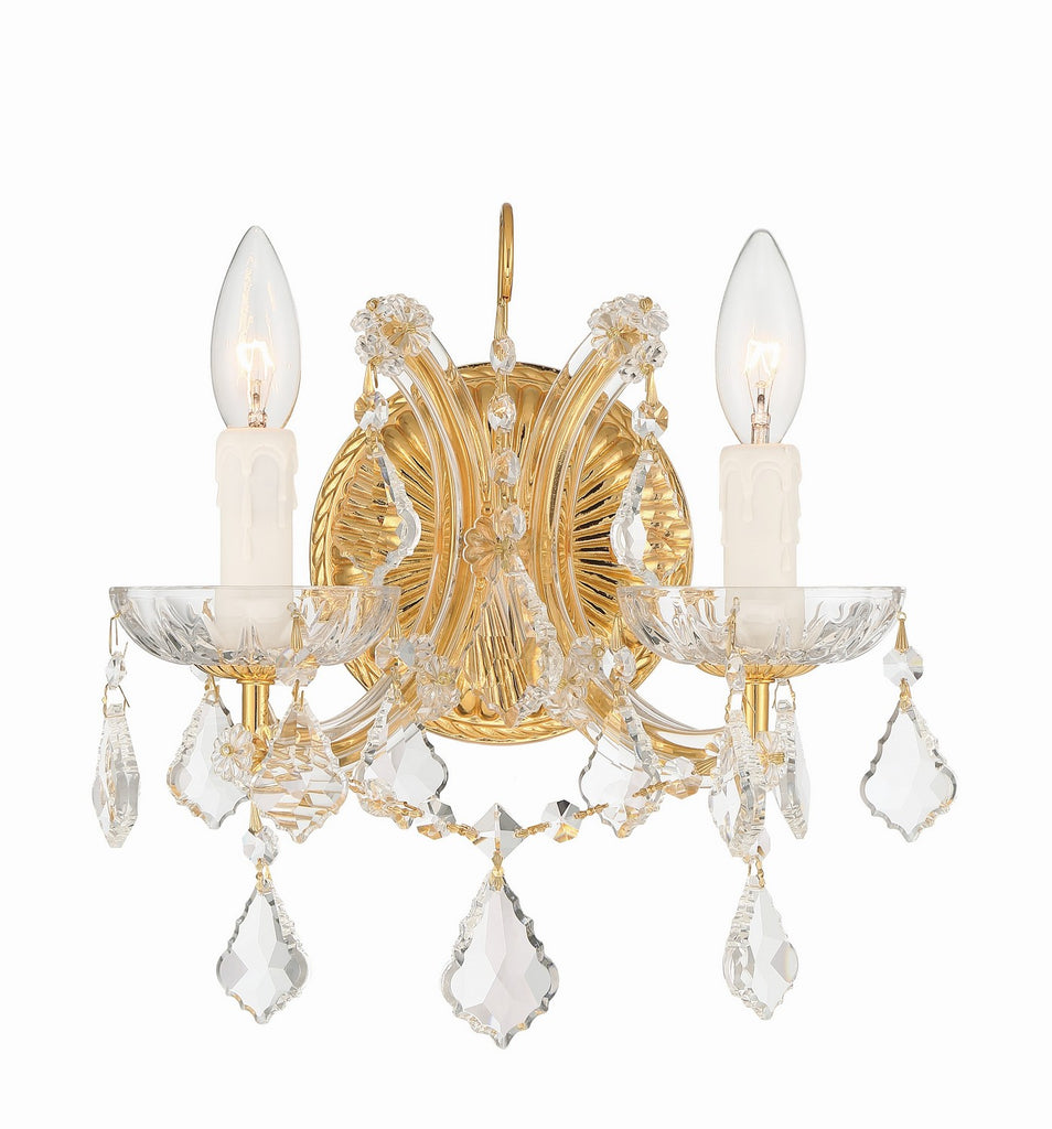 Buy the Maria Theresa Two Light Wall Mount in Gold by Crystorama ( SKU# 4472-GD-CL-I )