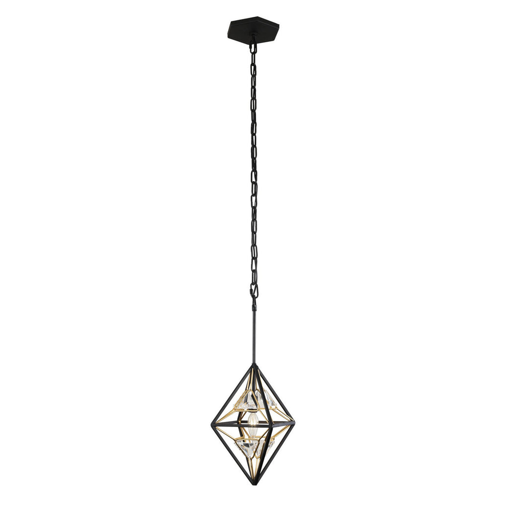 Marcia One Light Mini Pendant in Matte Black/French Gold by Varaluz ( SKU# 353M01MBFG )