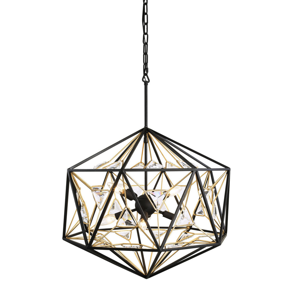 Marcia Eight Light Pendant in Matte Black/French Gold by Varaluz ( SKU# 353P08MBFG )