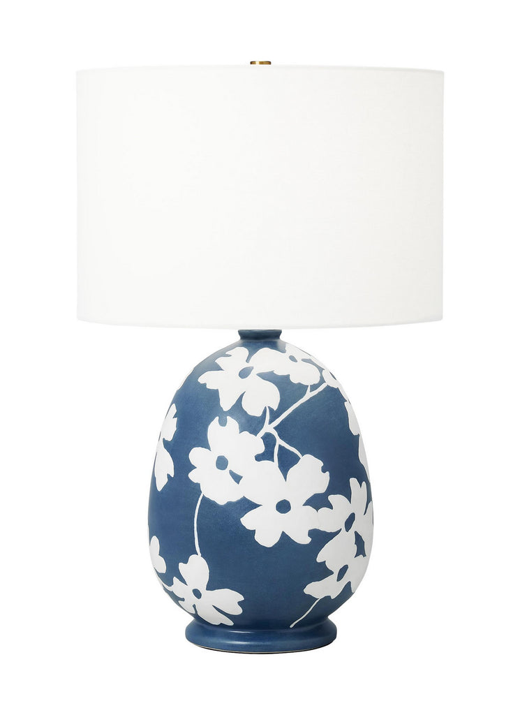 Buy the Lila One Light Table Lamp in Semi Matte Navy Blue by Visual Comfort Studio ( SKU# HT1001WLSMNB1 )