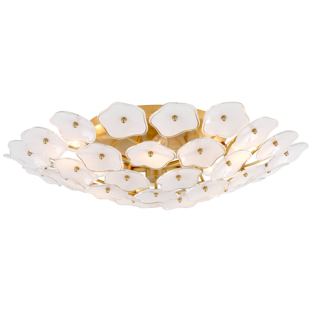 Buy the Leighton LED Flush Mount in Soft Brass by Visual Comfort Signature ( SKU# KS 4066SB-CRE )