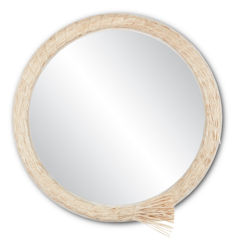 Buy the Jamie Beckwith Mirror in Natural Raffia/Mirror by Currey and Company ( SKU# 1000-0113 )