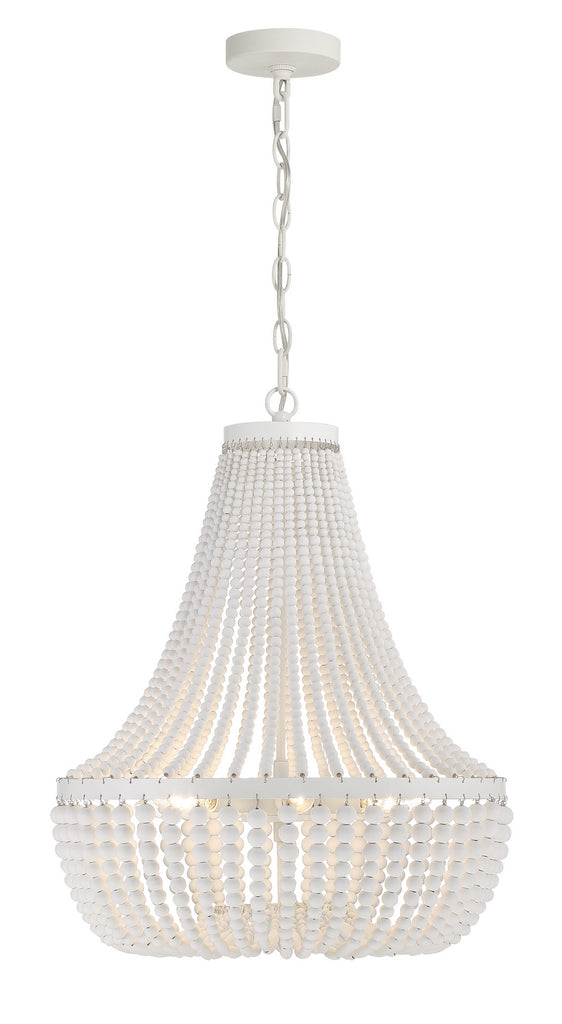 Buy the Rylee Six Light Chandelier in Matte White by Crystorama ( SKU# 608-MT )