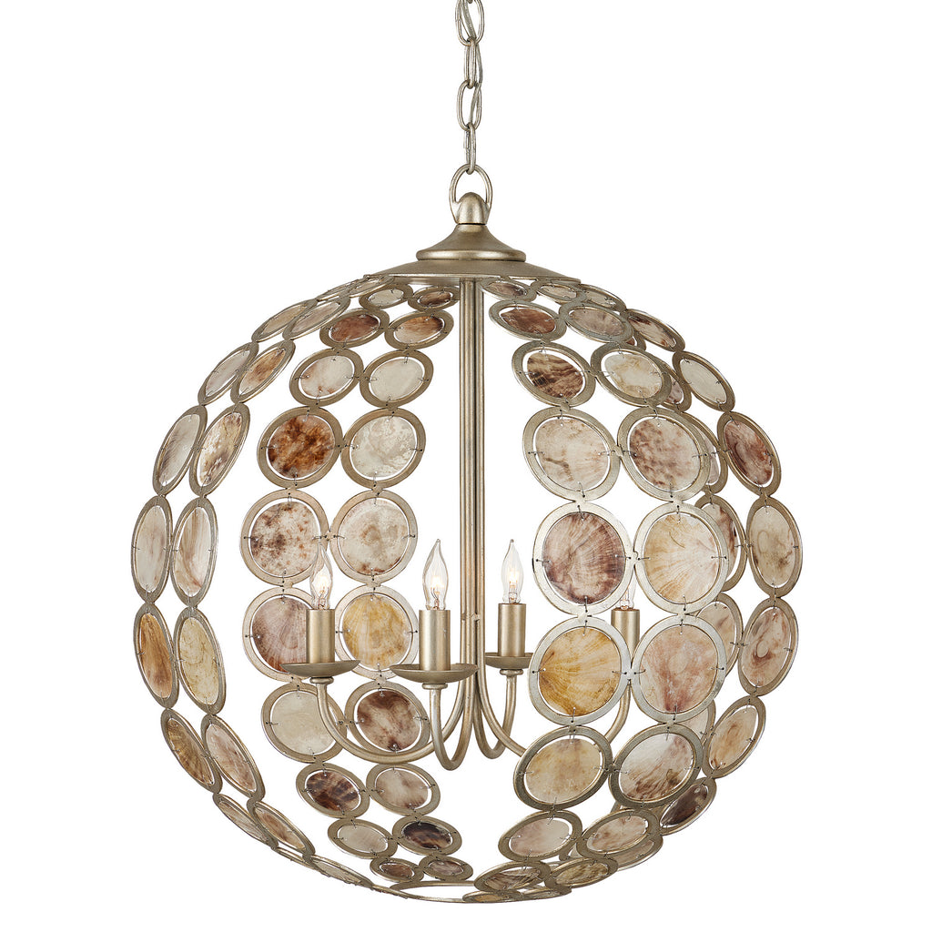 Buy the Tartufo Four Light Chandelier in Contemporary Silver Leaf/Natural by Currey and Company ( SKU# 9000-0935 )