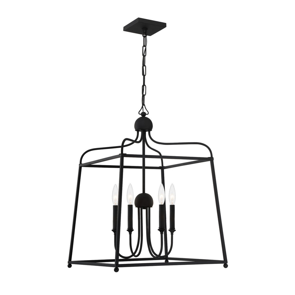 Buy the Sylvan Four Light Chandelier in Black Forged by Crystorama ( SKU# 2244-BF_NOSHADE )