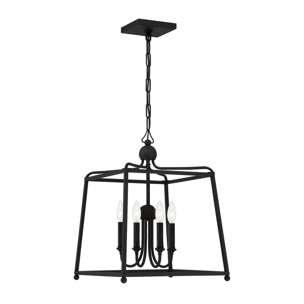 Buy the Sylvan Four Light Chandelier in Black Forged by Crystorama ( SKU# 2245-BF_NOSHADE )
