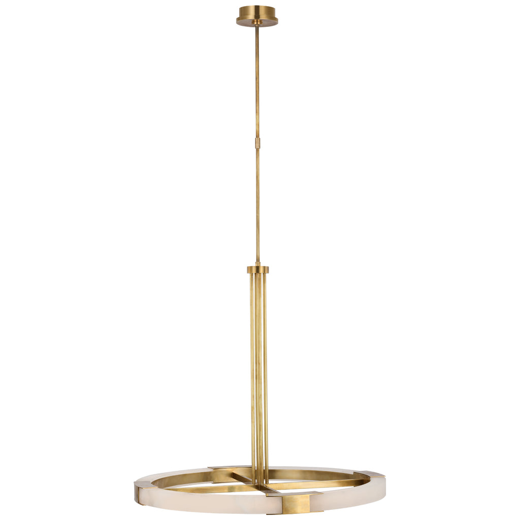Buy the Covet LED Chandelier in Antique-Burnished Brass And Alabaster by Visual Comfort Signature ( SKU# KW 5140AB/ALB )